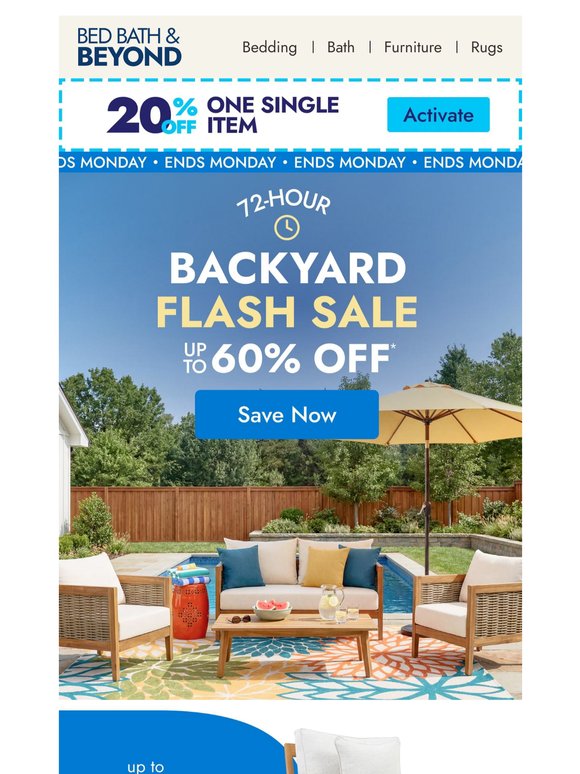 Backyard Flash Sale: Up to 60% off patio favorites