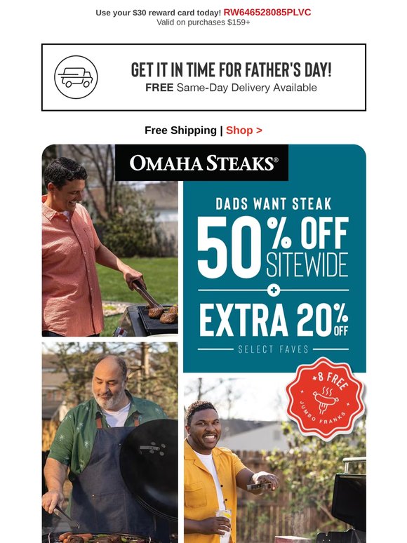 Make Dad’s Day: 50% OFF + an EXTRA 20% OFF. Terms apply.
