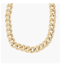 Large Curb Link Necklace in 14k Italian Yellow Gold