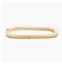 Roped Square Bangle in 14k Yellow Gold