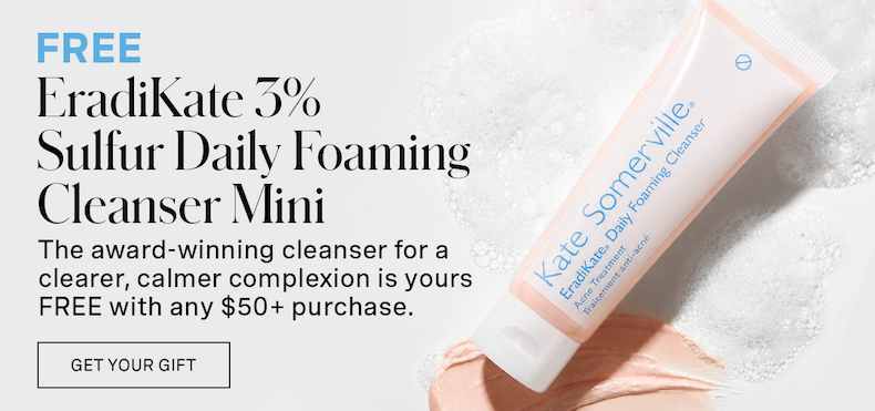 Free ERADIKATE 3% Sulfur Daily Foaming Cleanser Mini | The award-winning cleanser for a clearer, calmer complexion is yours FREE with any $50+ purchase | GET YOUR GIFT
