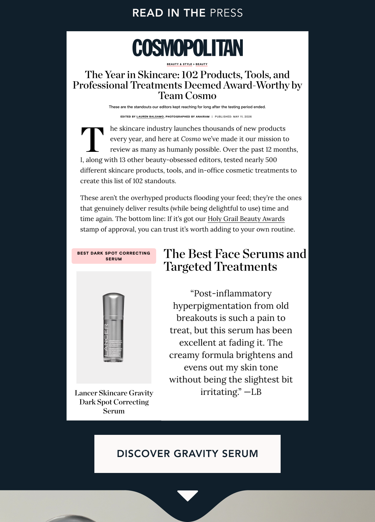 READ IN THE PRESS: COSMOPOLITAN