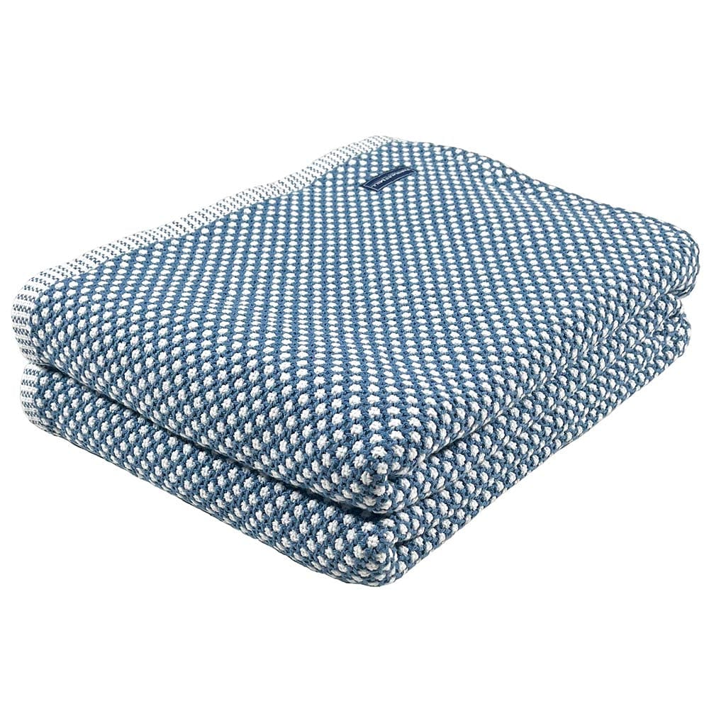 Image of Edgecomb Cotton Blanket - French Blue