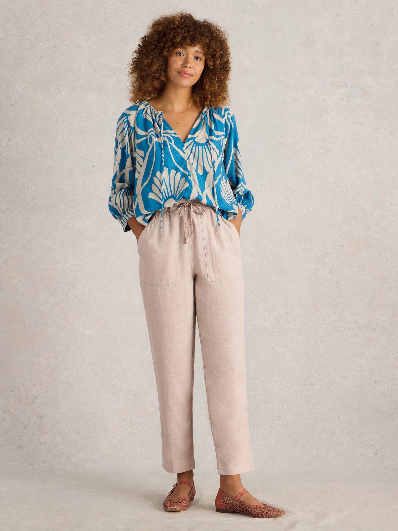 Shop Elle Linen Blend Trouser