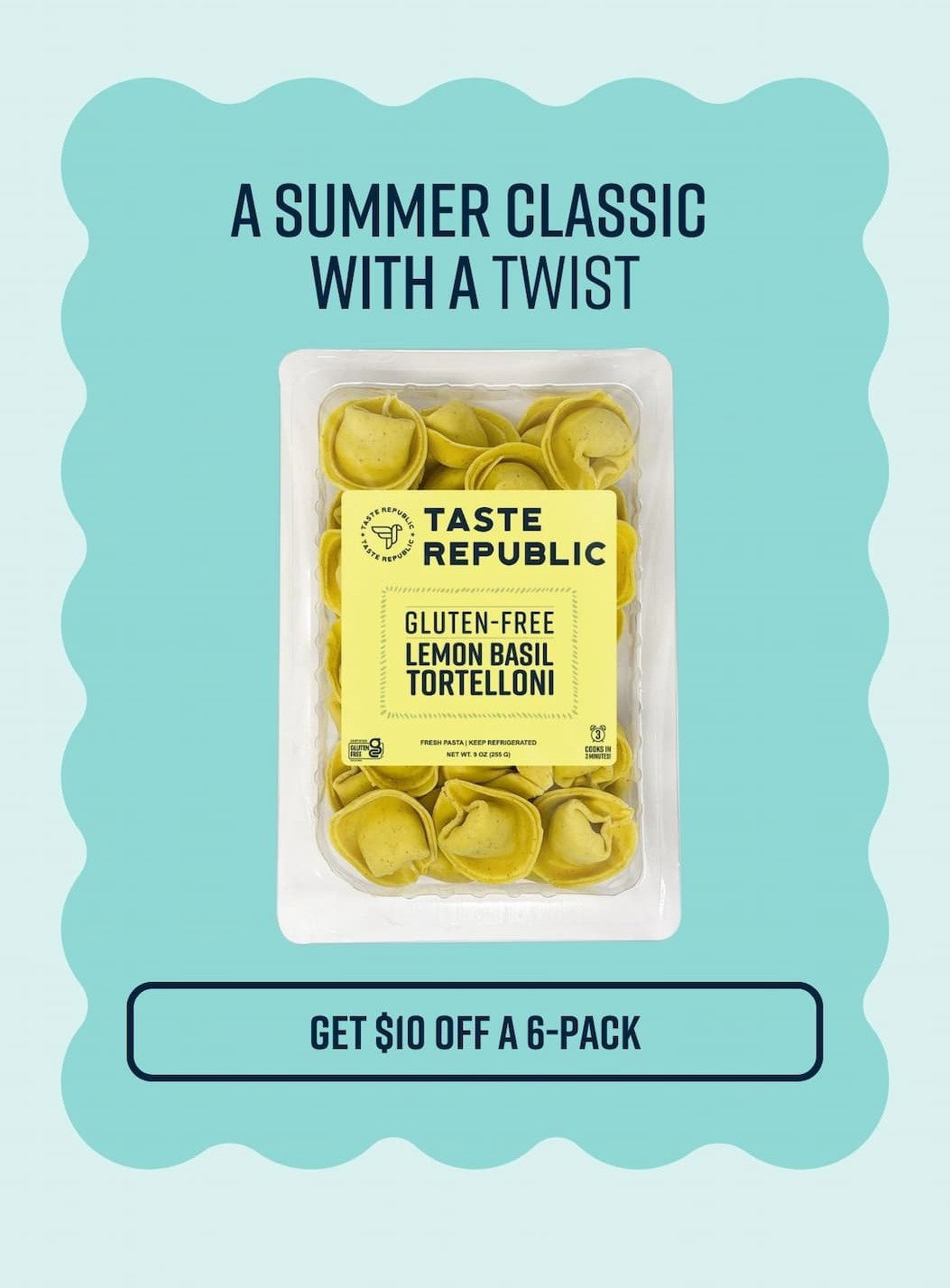 Pasta salad got a promotion. Shop lemon basil tortelloni with 11g protein per serving.