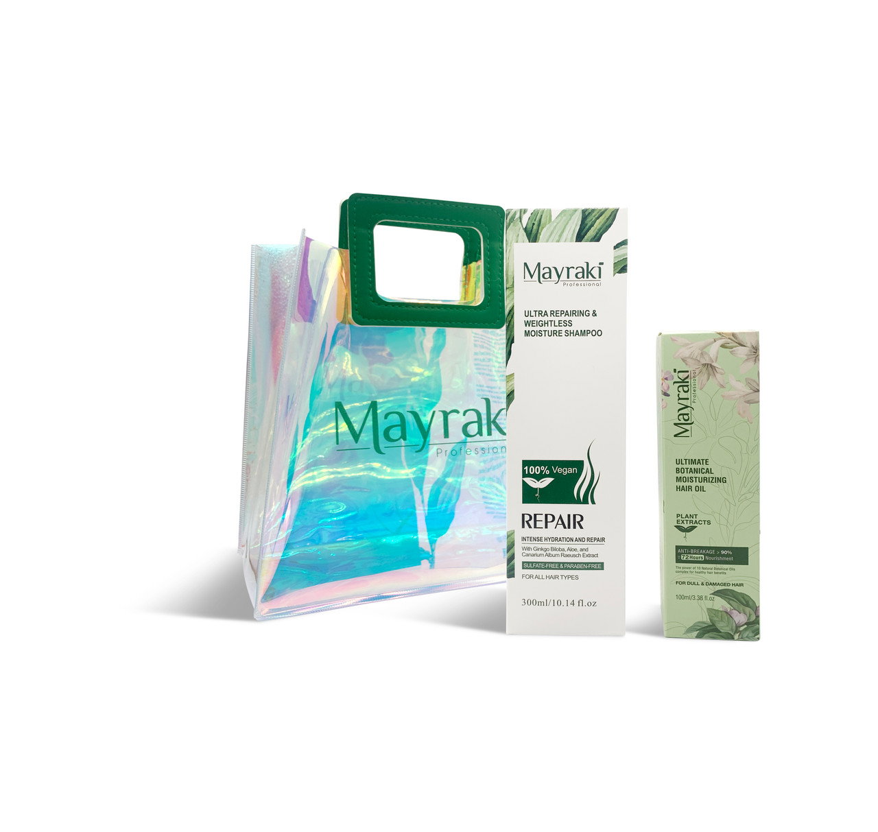 Image of Mayraki Hair Care Gift Set - Moisturizing (Mayraki Ultimate Botanical Moisturizing Hair Oil 100ml/3.38 fl.oz +Ultra-repairing & Weightless Moisture Shampoo 300 ml/10.15 fl.oz)