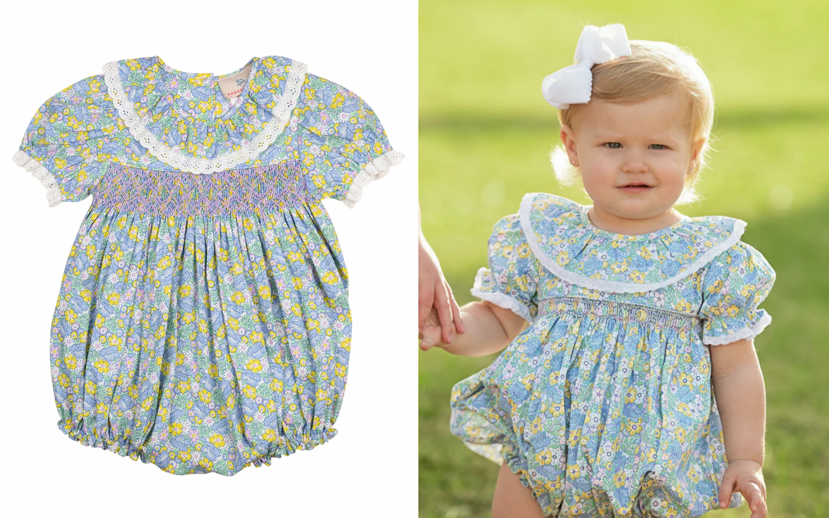 Spring Bloom Smocked Bubble