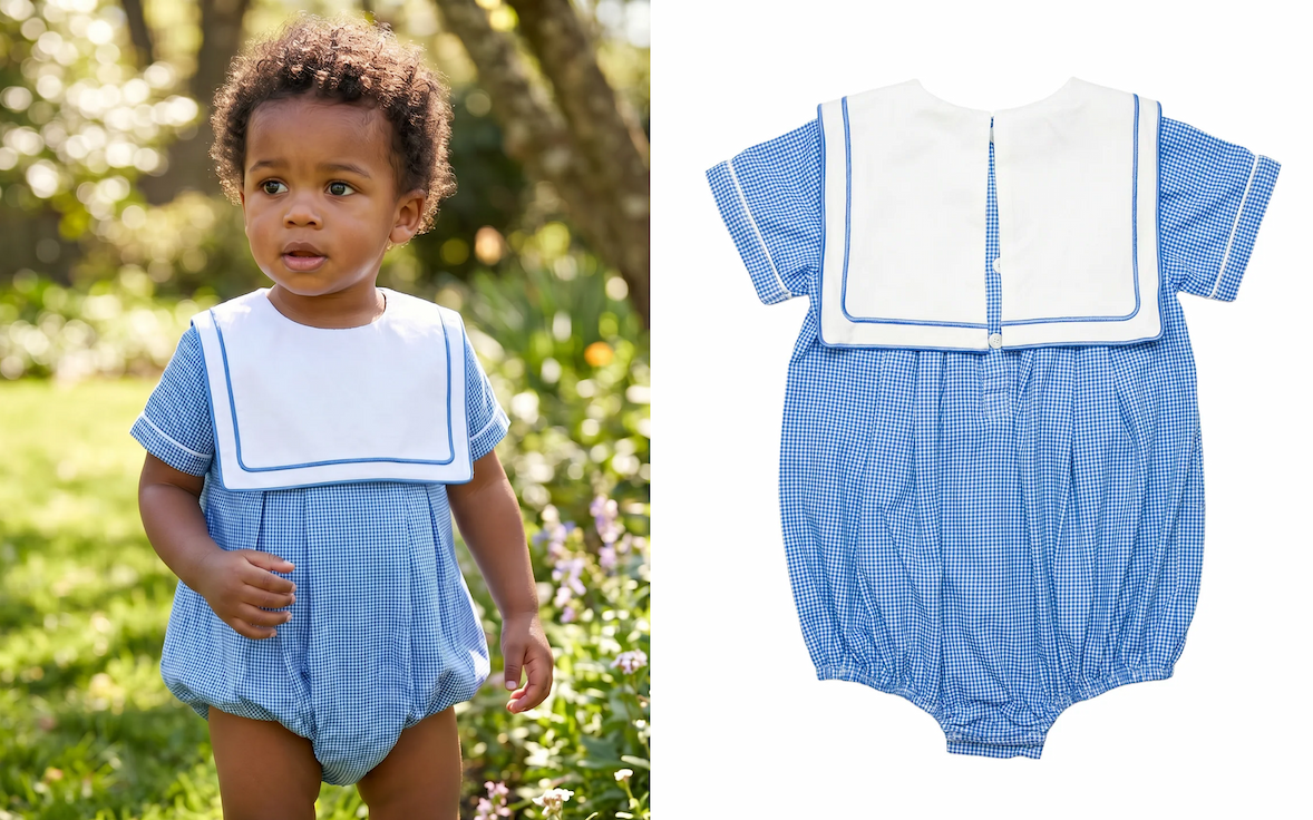 Cobalt Gingham Knit Bubble