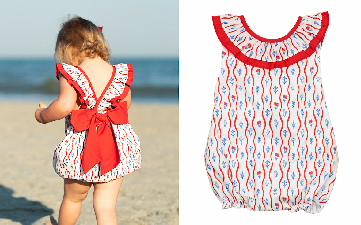 Red White Blue Floral Josie Bubble