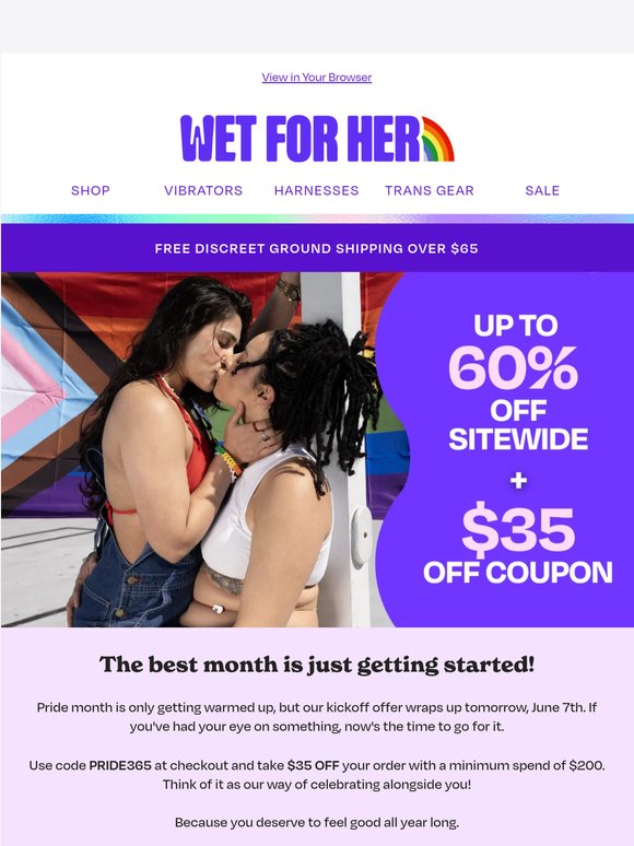 $35 off for Pride 🏳️‍🌈