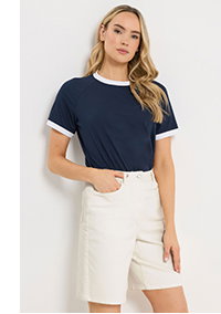 White Denim Bermuda Shorts