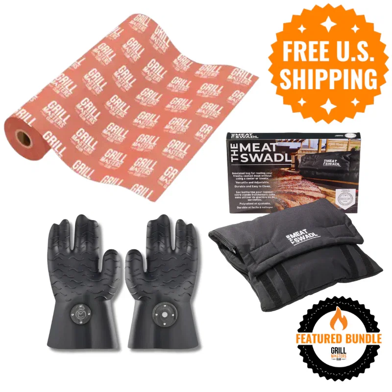 Image of Grip, Wrap & Rest Bundle: Magnetic BBQ Gloves, 24" Butcher Paper & Meat Swadl Resting Blanket