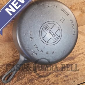 1930's Griswold #8 Cast Iron Skillet with Large Block Logo, 704 B