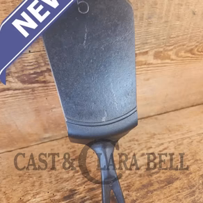 Custom made #5 Lodge Cast Iron Skillet Spatula w RAISED B.  Reclaimed from a early to mid 1900's single notch Lodge skillet.  Great gift! SC24