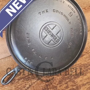 1930's Griswold #9 Cast Iron Griddle, Large Block logo, "Erie, PA USA,"609 A".  Awesome for pancakes and grilled cheese