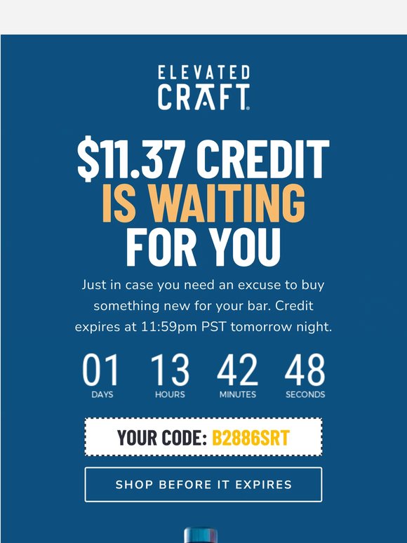 You just received $11.37 credit!