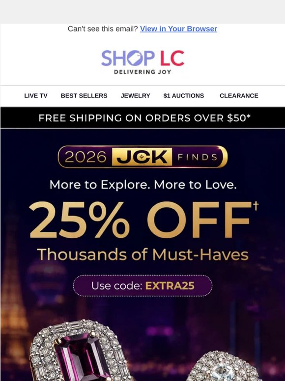 ✨ 25% OFF Across Your Favorite JCK Finds