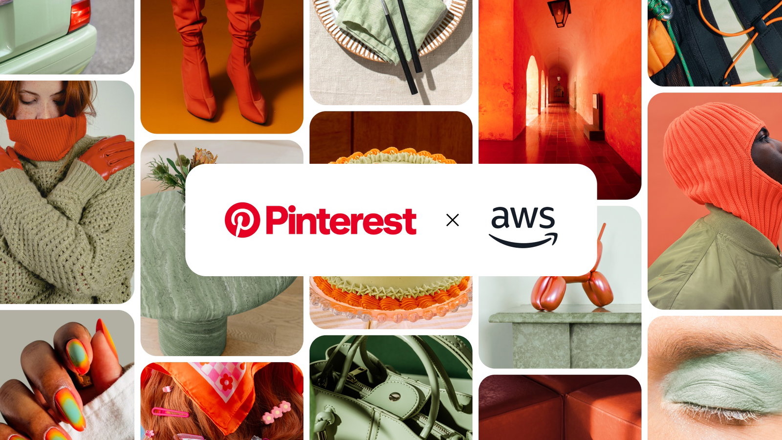 Pinterest AWS deal collage with sage and burnt orange. 