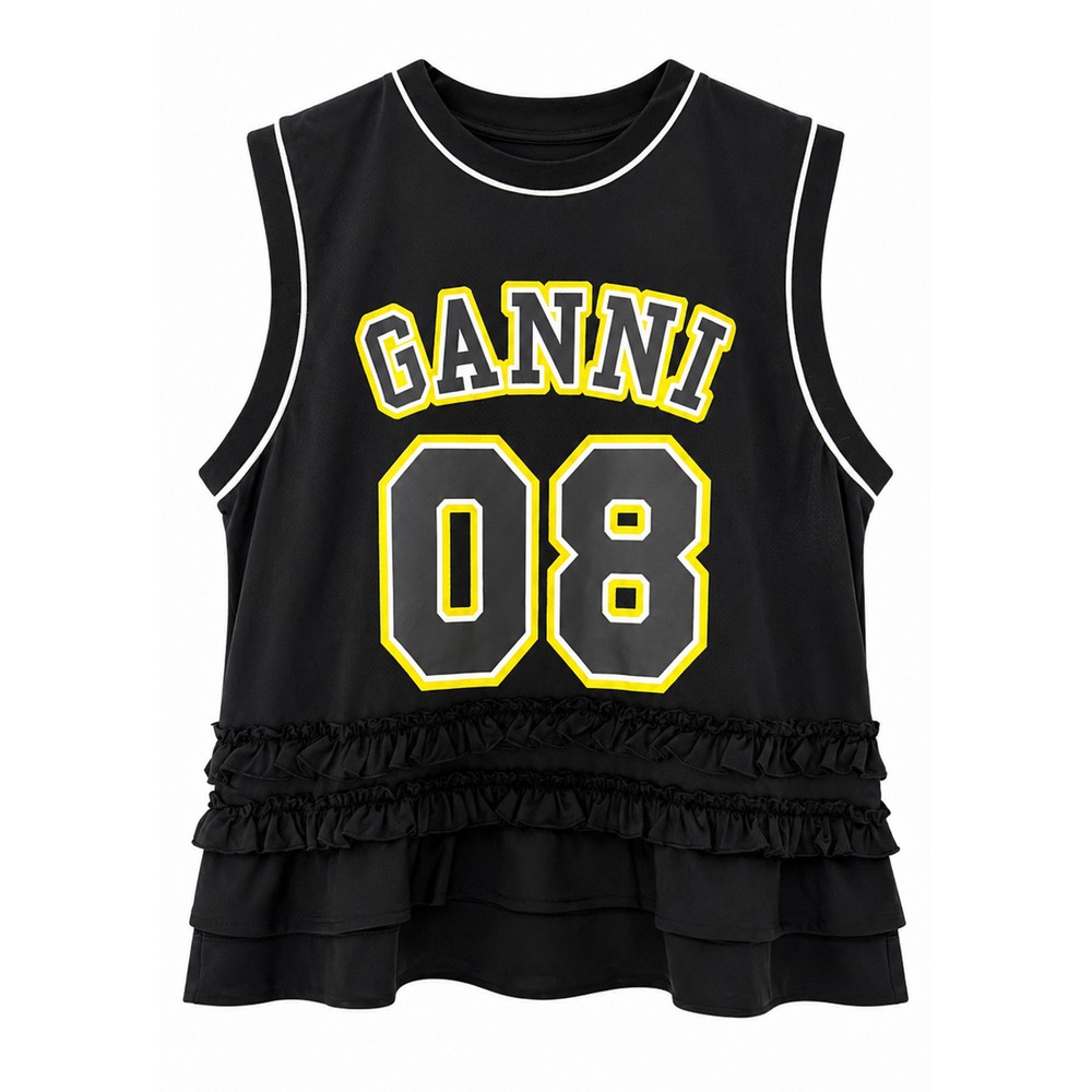 Image of Cycora Oversized Varsity Tank - Black