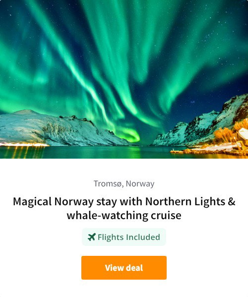 Magical Norway stay with Northern Lights &amp; whale-watching cruise