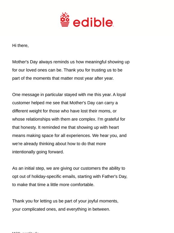 With thanks after Mother’s Day