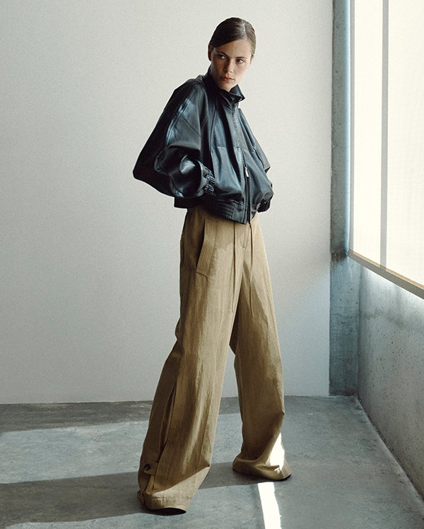 BONDED LEATHER BOMBER