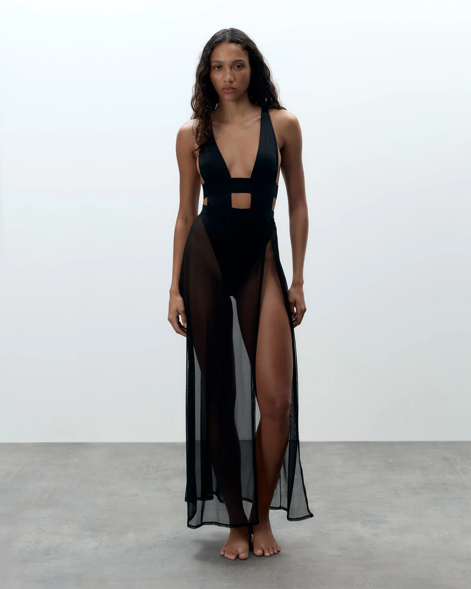 Image of Topaz Long Chemise Black