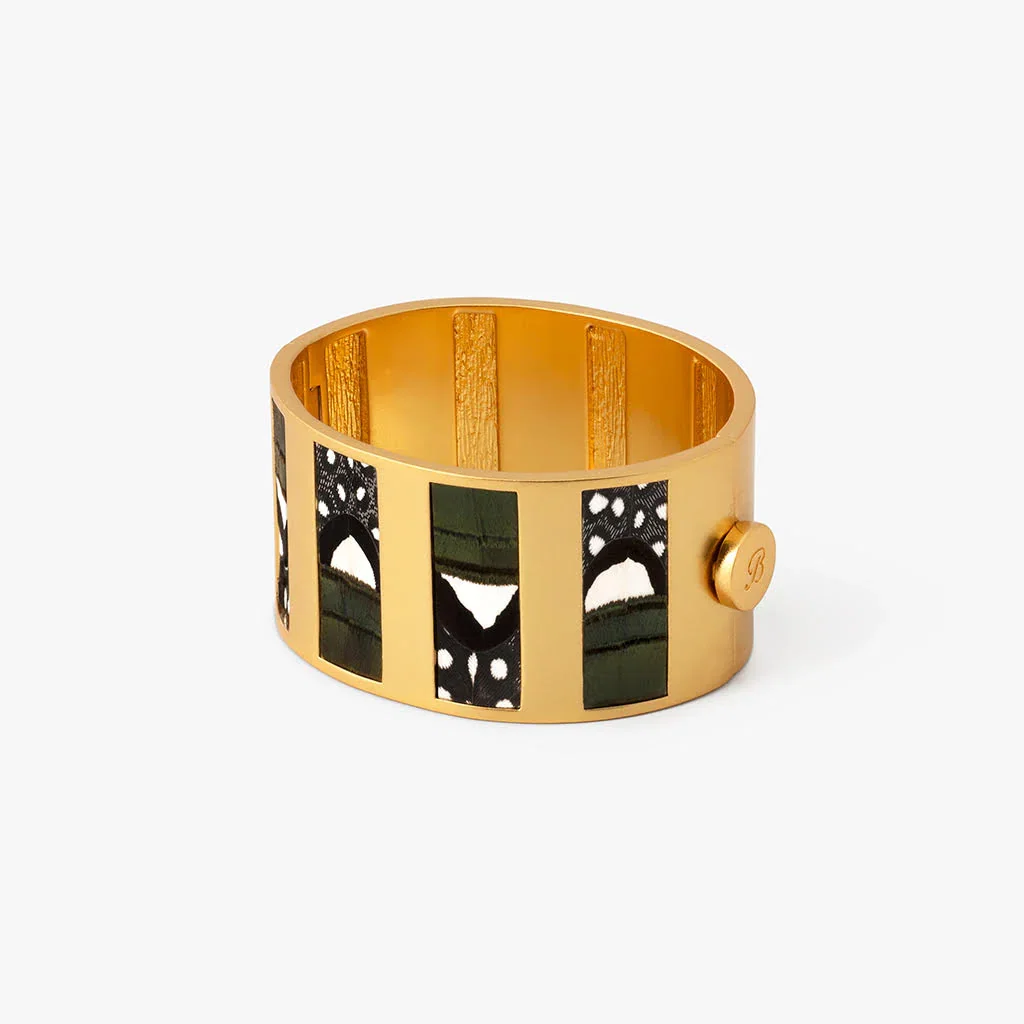 Image of Sage Striped Hinge Cuff
