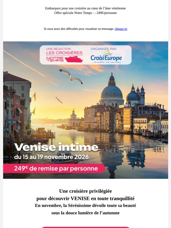 🚢 Venise hors saison : demandez votre brochure ! [avec CroisiEurope]