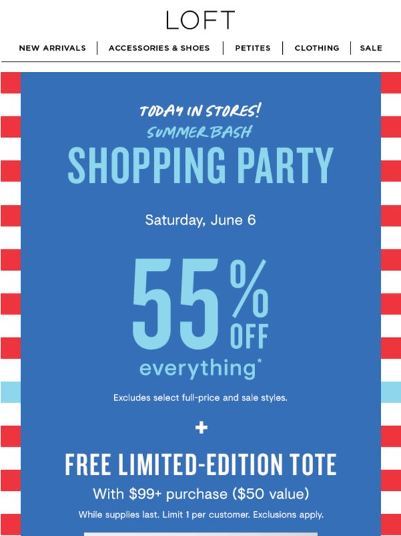 In stores today: Free tote, exciting giveaways & custom embroidery