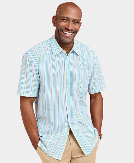 Shop men's short sleeve seersucker shirt