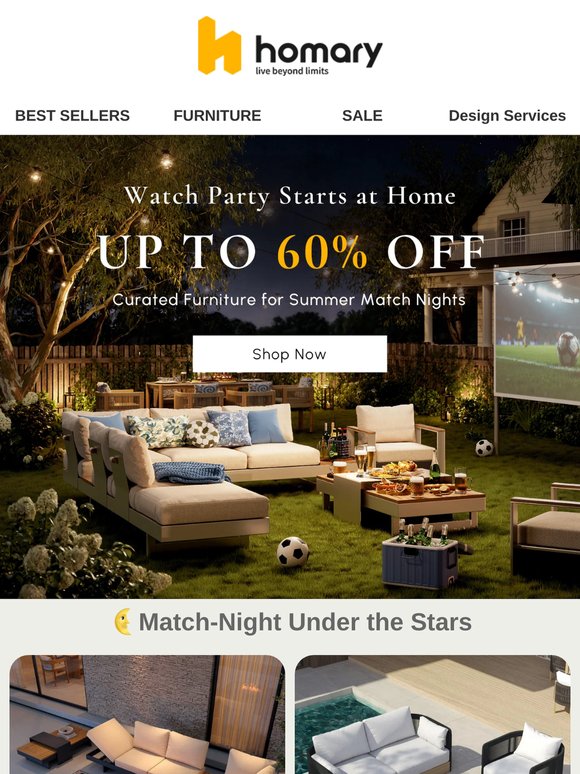 🔥Watch the Game at Home — Up to 60% Off Curated Outdoor Furniture for Summer Match Nights⚽