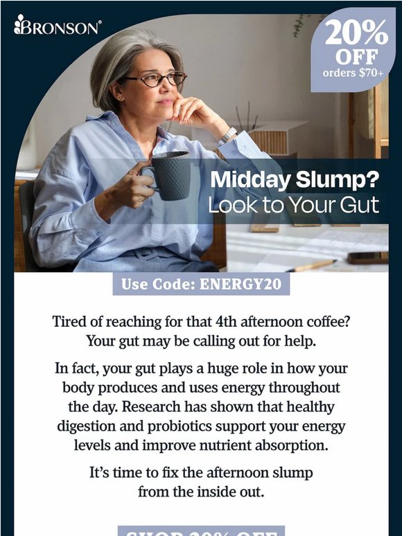 Midday Slump? Look to Your Gut.