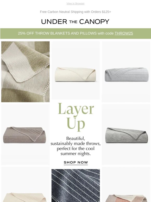 25% Off Organic Throws & Pillows — THROW25