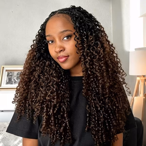 Image of MATCH SALE|QVR #T1B/4 Burmese Curly Crochet Hair