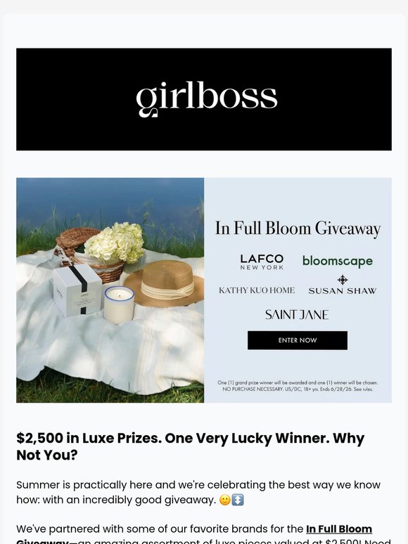 👒 GIVEAWAY: $2,500 worth of summer goodies