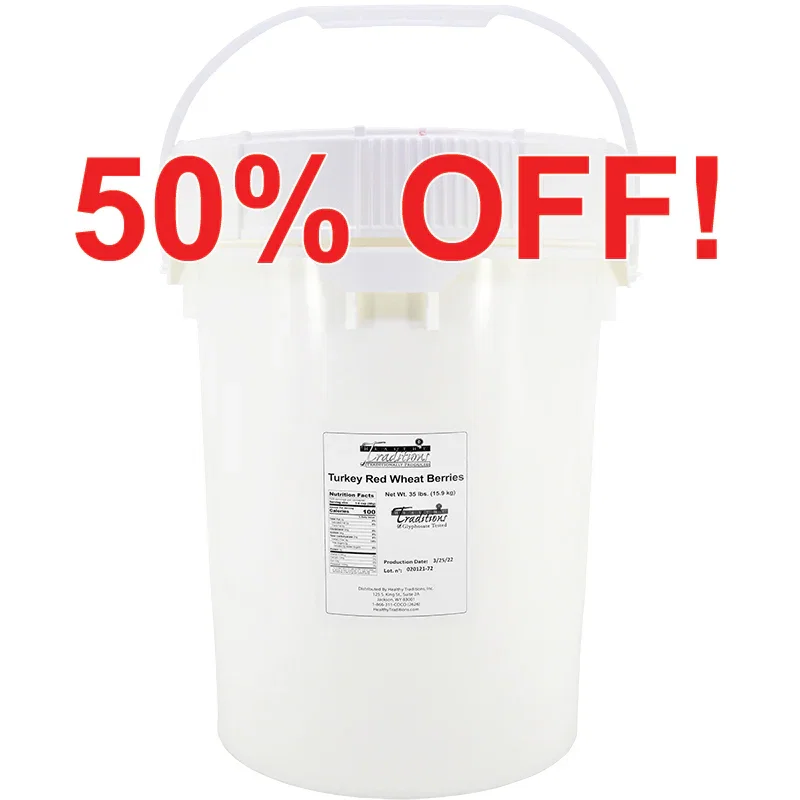 Image of Heirloom Turkey Red Wheat Berries - 5 Gallon Life Latch® Screw Top Pail - 35 lb. (limit of 1)