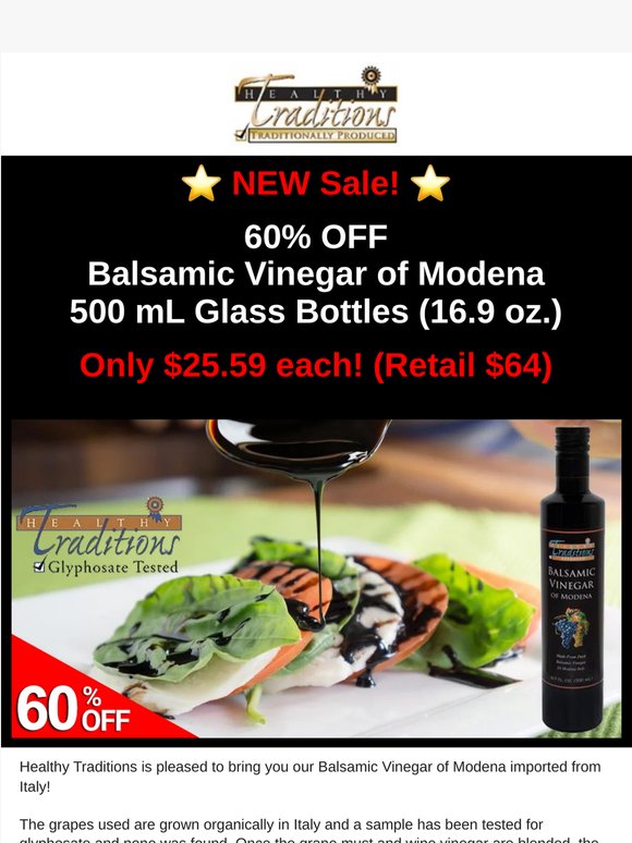 60% OFF Balsamic Vinegar 16.9 oz.! 50% OFF Herbal Breath Spray + Teeth Cleaners with Pure Essential Oils!