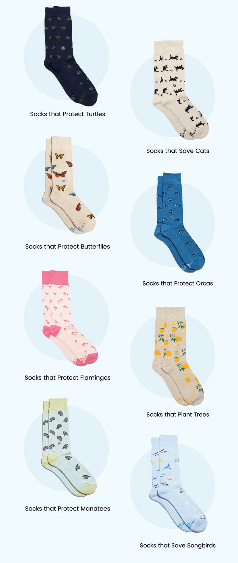 Choose your favorite style: Sea Turtles, Sea Otters, Orcas, Manatees, Flamingos, Cats, Dogs, and more.
