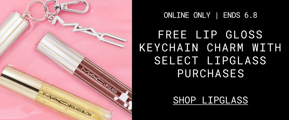 ONLINE ONLY | ENDS 6.8 | FREE LIP GLOSS KEYCHAIN CHARM WITH SELECT LIPGLASS PURCHASES | SHOP LIPGLASS