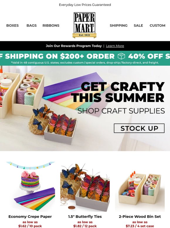 Butterflies, Crepe Paper & More! Shop Craft Supplies