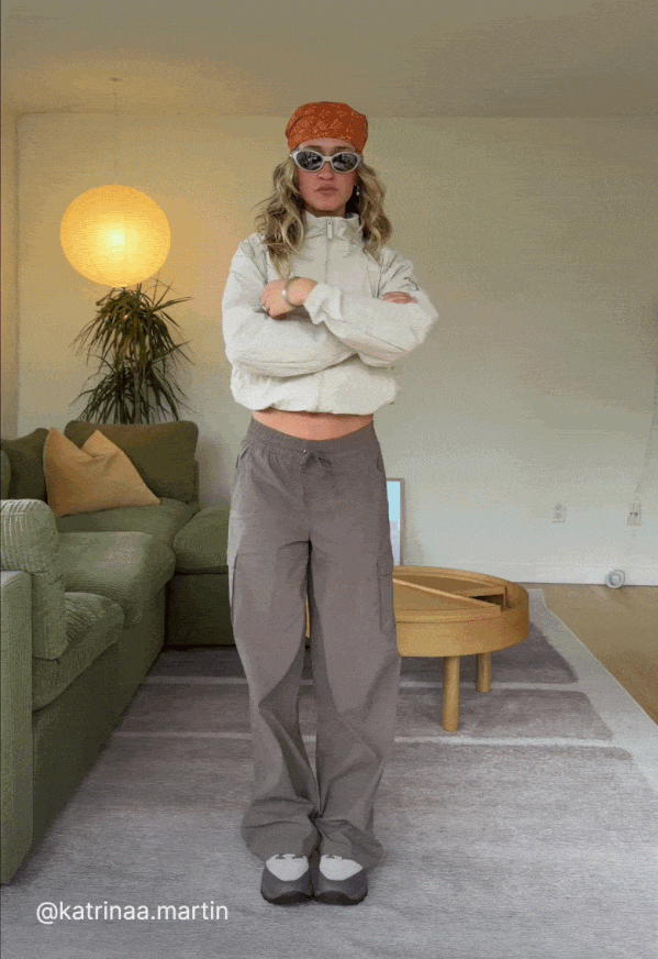 Gif of influencer Katrinaa.martin layering up.