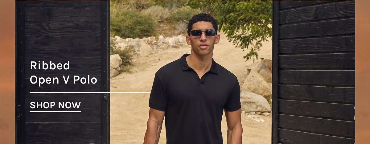 Ribbed Open V Polo  [[SHOP NOW]]