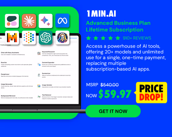 1minAI Advanced Business Plan Lifetime Subscription