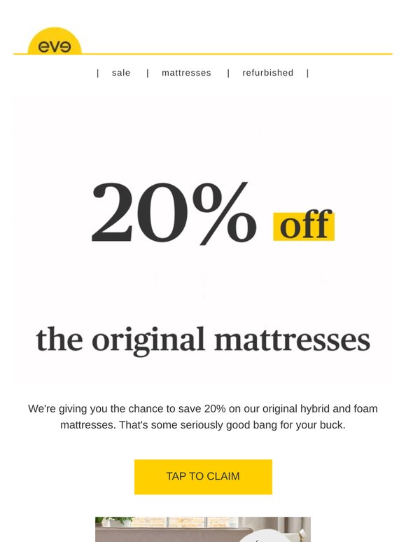 20% off our original mattresses