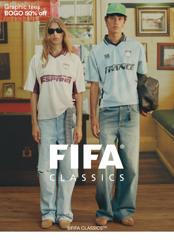 Graphic tees BOGO 50% off FIFA Classics collection