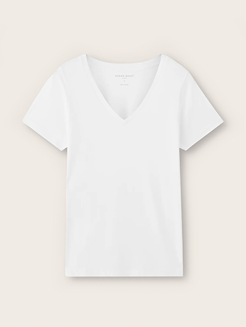 Women's Cotton V-Neck T-shirt in White