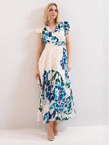 Liana Blue Burnout Maxi Dress