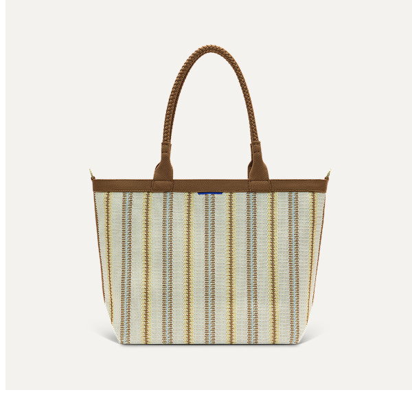 The Lightweight Zip Tote- Sunbeam Market Stripe