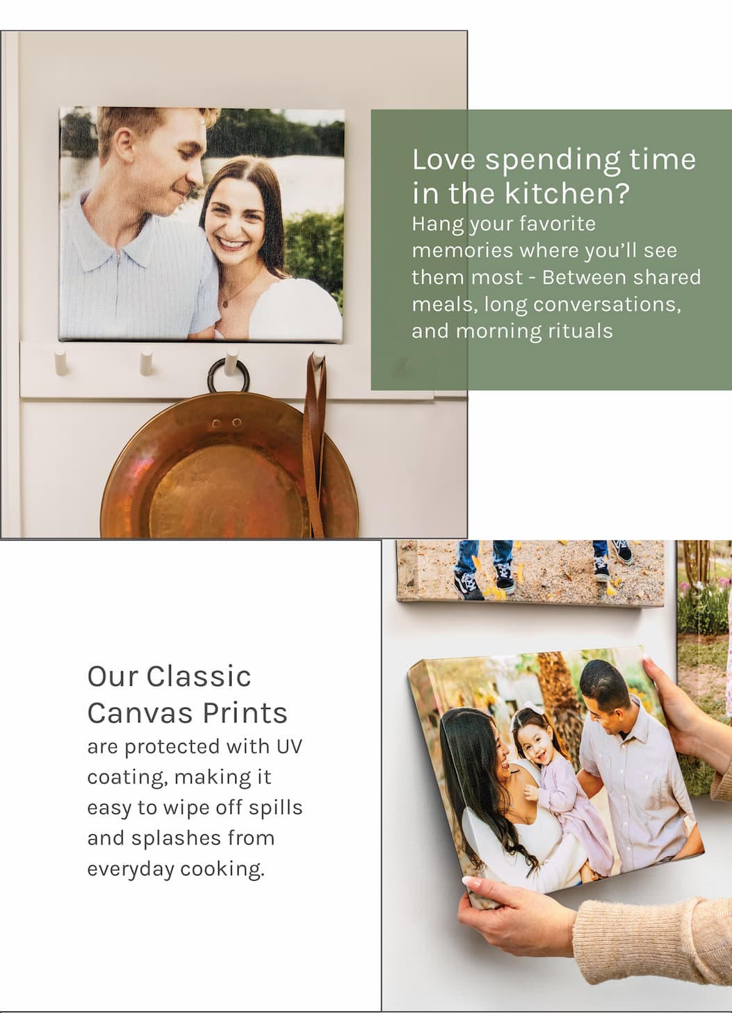 Love spending time in the kitchen? Hang your favorite memories where you’ll see them most - Between shared meals, long conversations, and morning rituals